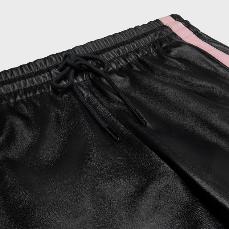 CELINE Black/Pink Tracksuit Pants in Soft Lambskin R0ZNN559