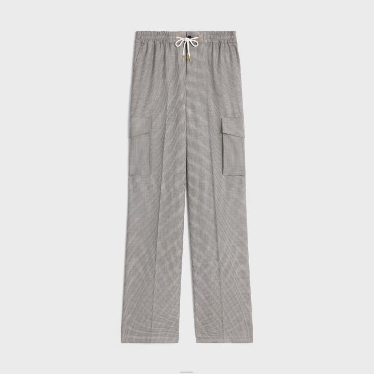 CELINE Craie/Beige/Noir Cargo Pants in Wool R0ZNN880