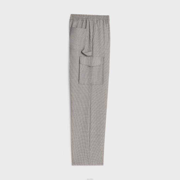 CELINE Craie/Beige/Noir Cargo Pants in Wool R0ZNN880