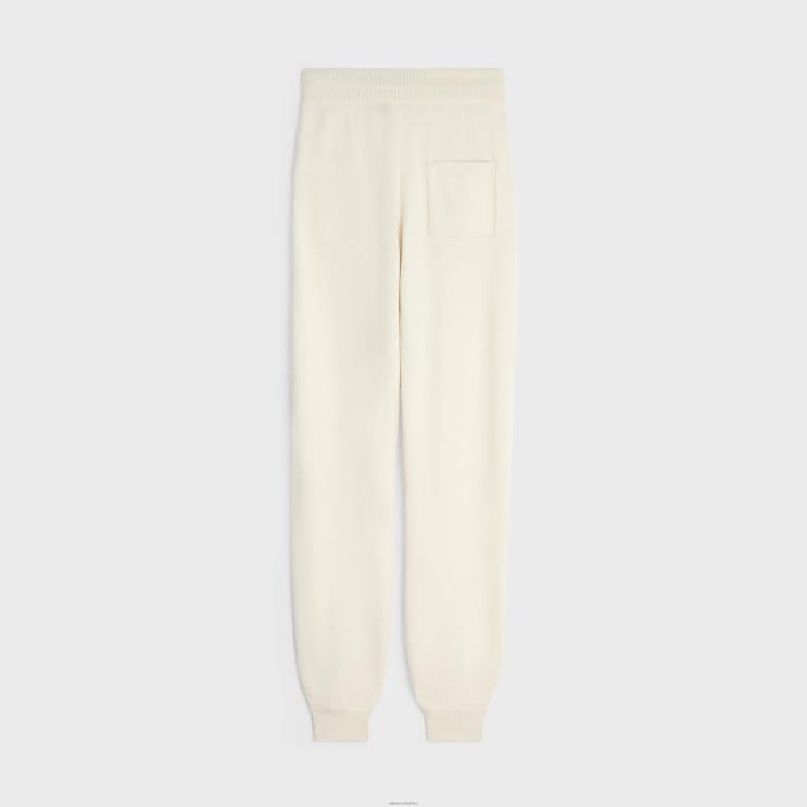 CELINE Off White Track Pants in Cashmere Wool R0ZNN883