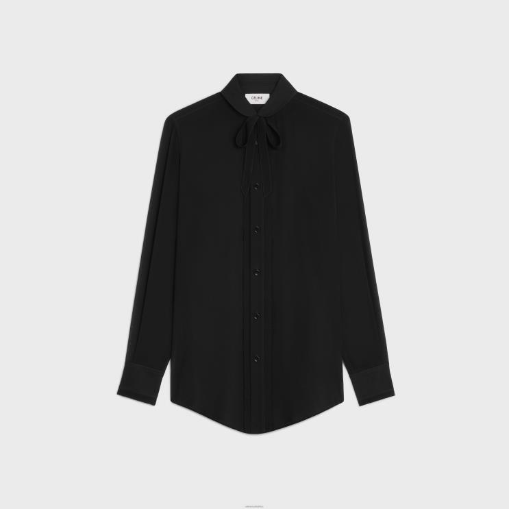 CELINE Black Romy Shirt in Silk Georgette R0ZNN636