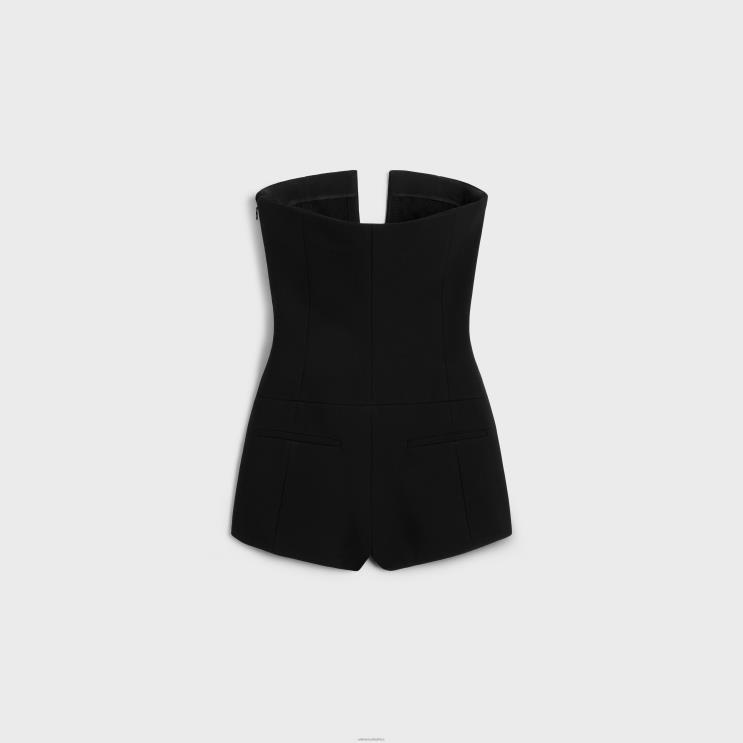 CELINE Black Short Jumpsuit in Double Wool R0ZNN656