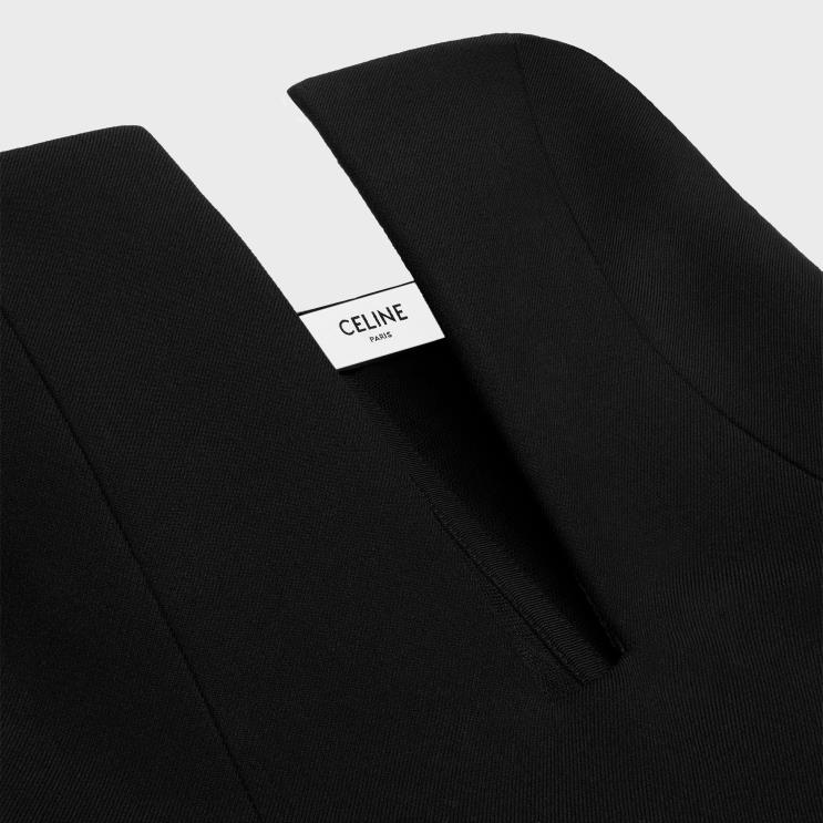 CELINE Black Short Jumpsuit in Double Wool R0ZNN656