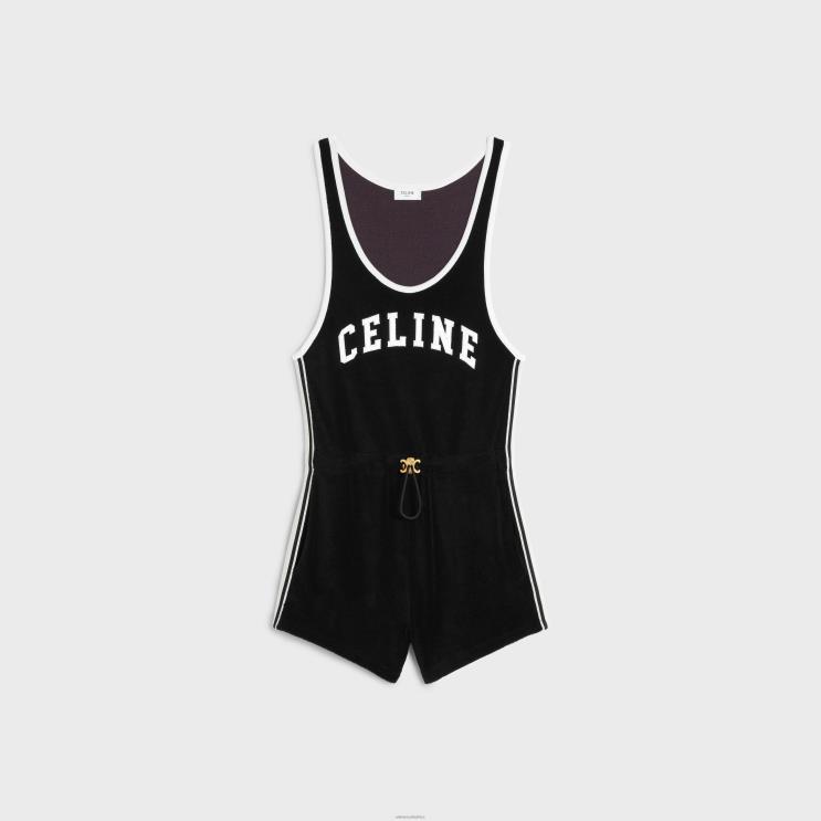 CELINE Black/White Romper in Terry Jersey R0ZNN889