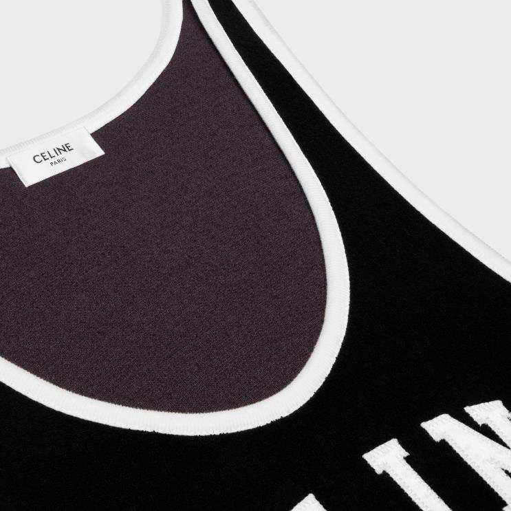 CELINE Black/White Romper in Terry Jersey R0ZNN889