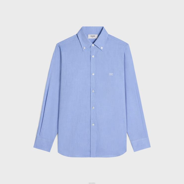 CELINE Bleu Azur/Craie Tomboy Shirt in Cotton Chambray R0ZNN576