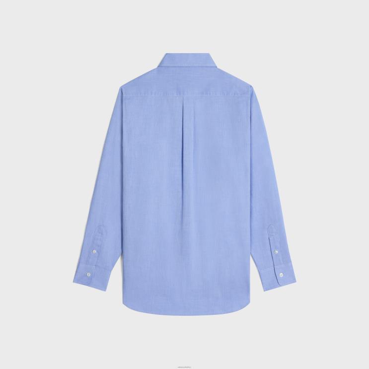 CELINE Bleu Azur/Craie Tomboy Shirt in Cotton Chambray R0ZNN576