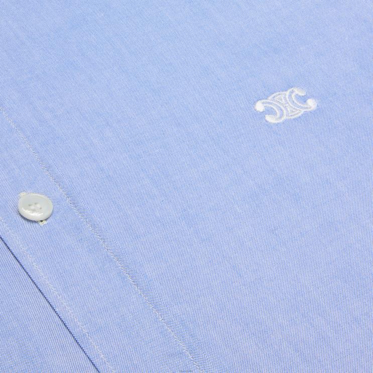 CELINE Bleu Azur/Craie Tomboy Shirt in Cotton Chambray R0ZNN576