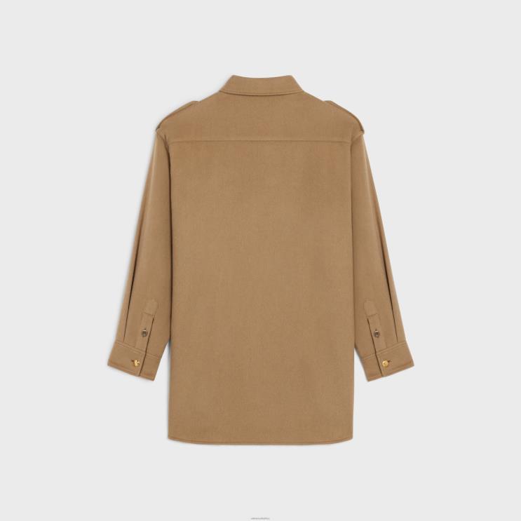 CELINE Chamois Military Overshirt in Flannel R0ZNN634