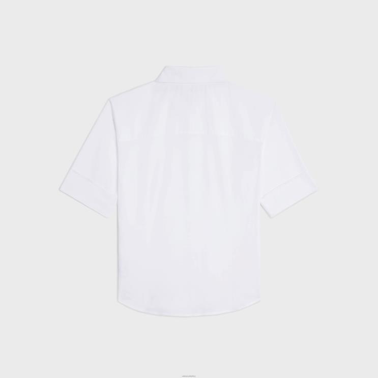 CELINE White Chelsea Shirt in Cotton Batiste R0ZNN844