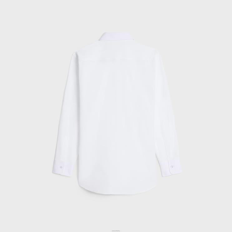 CELINE White Tomboy Shirt in Cotton Poplin R0ZNN577