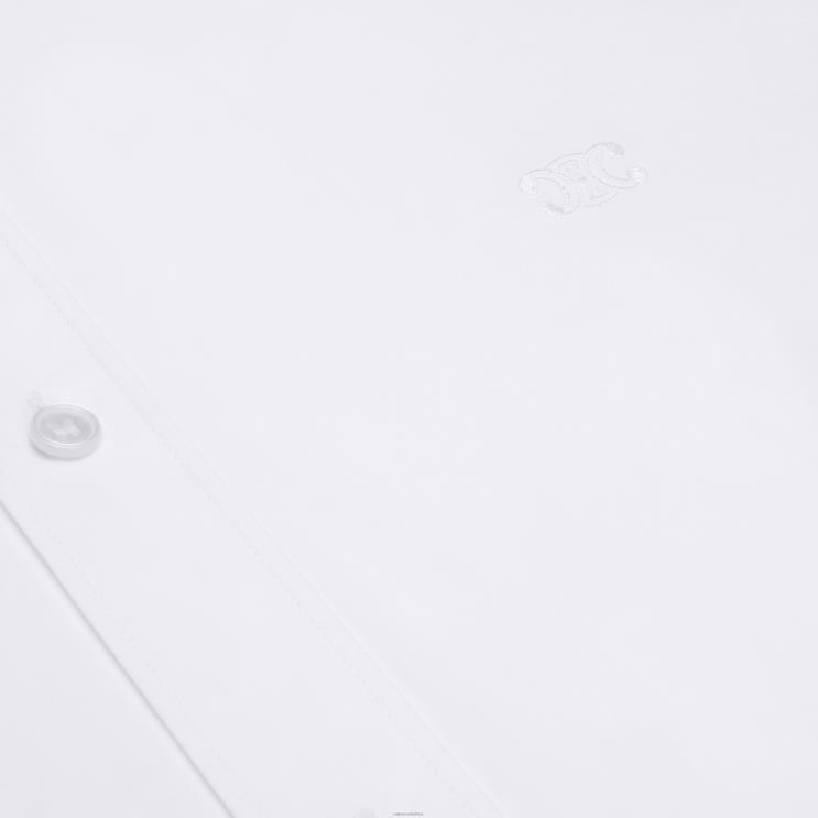 CELINE White Tomboy Shirt in Cotton Poplin R0ZNN577