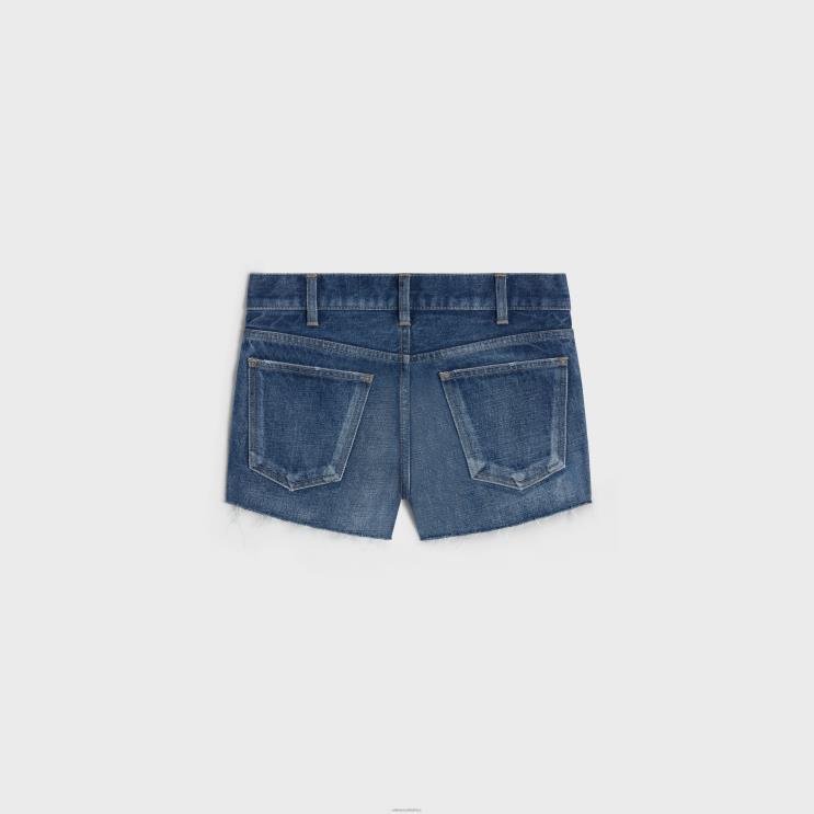 CELINE Dark Union Wash Mini Shorts in Denim R0ZNN591