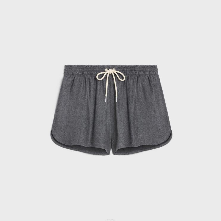 CELINE Gris Athletic Shorts in Cashmere Flannel R0ZNN885