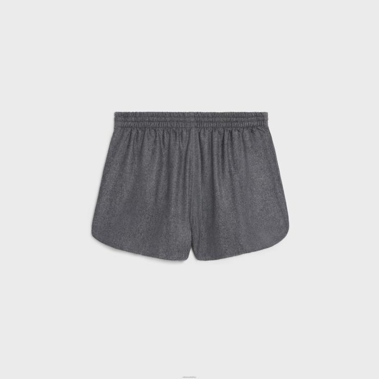 CELINE Gris Athletic Shorts in Cashmere Flannel R0ZNN885