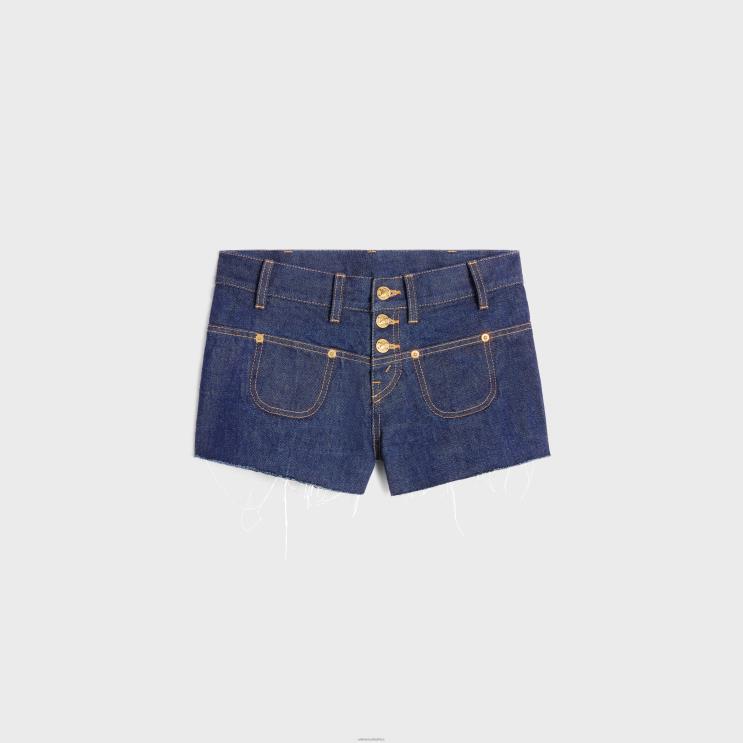 CELINE Rinsed Mini Shorts in Wash Denim R0ZNN891