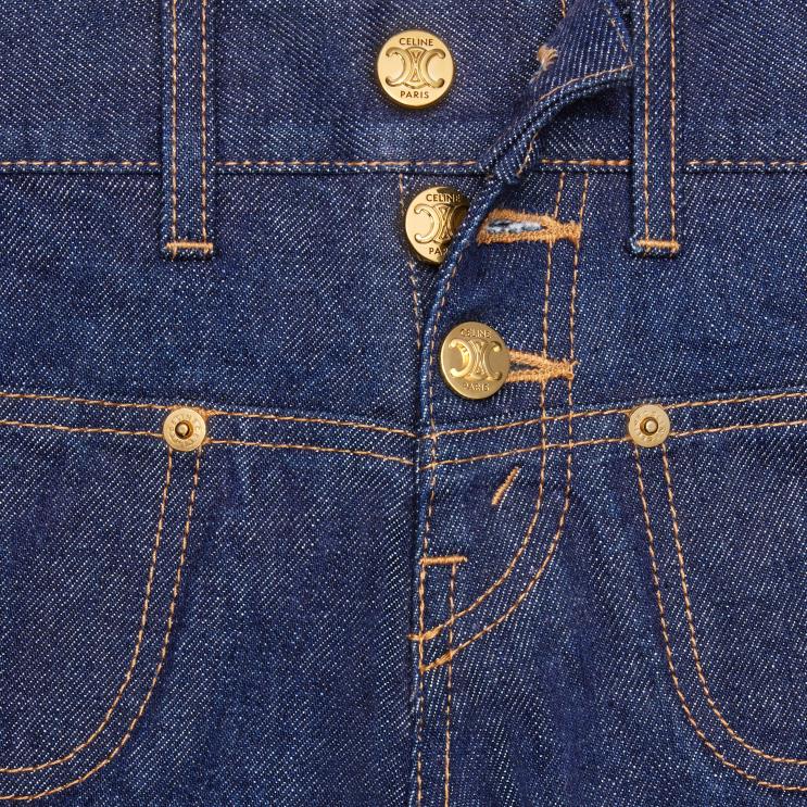 CELINE Rinsed Mini Shorts in Wash Denim R0ZNN891