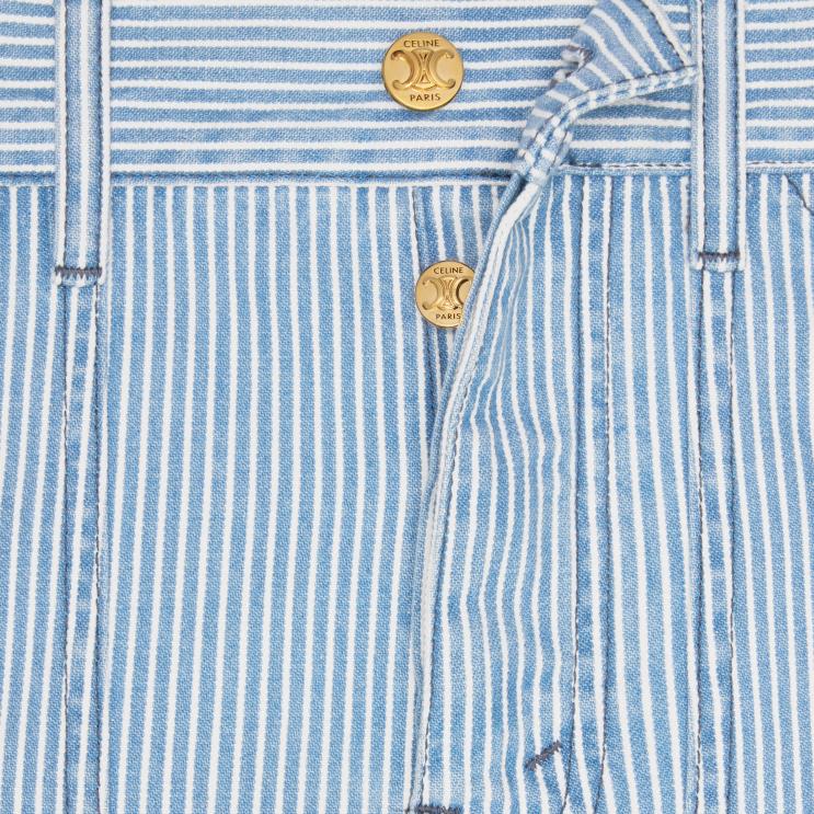 CELINE Wave Wash Suzanne Shorts in Cotton Hickory R0ZNN894