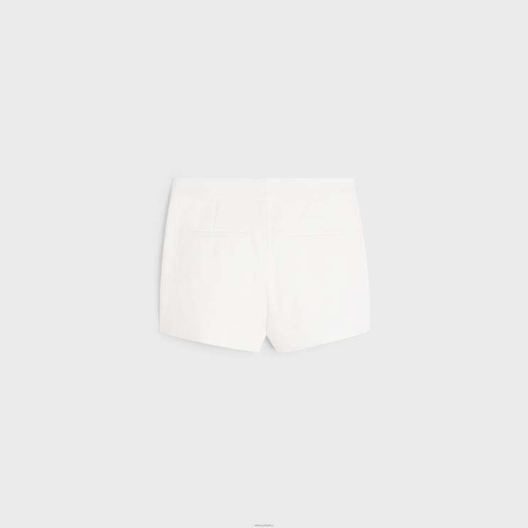 CELINE White Yachting Mini Shorts in Cotton Twill R0ZNN893