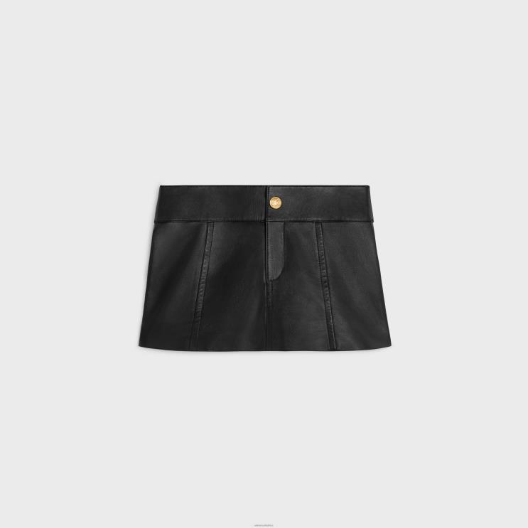 CELINE Black Mini Skirt in Soft Lambskin R0ZNN661