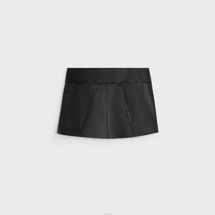 CELINE Black Mini Skirt in Soft Lambskin R0ZNN661