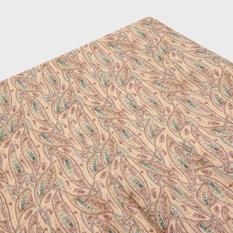 CELINE Craie/Abricot/Bleu Pleated Skirt in Viscose Georgette R0ZNN810