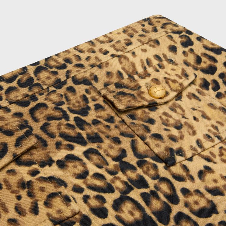 CELINE Leopard Bandeau Mini Skirt in Double Wool R0ZNN550