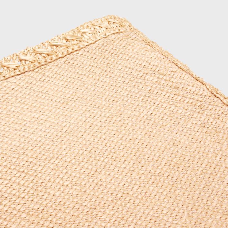 CELINE Natural Mini Skirt in Crocheted Raffia R0ZNN819