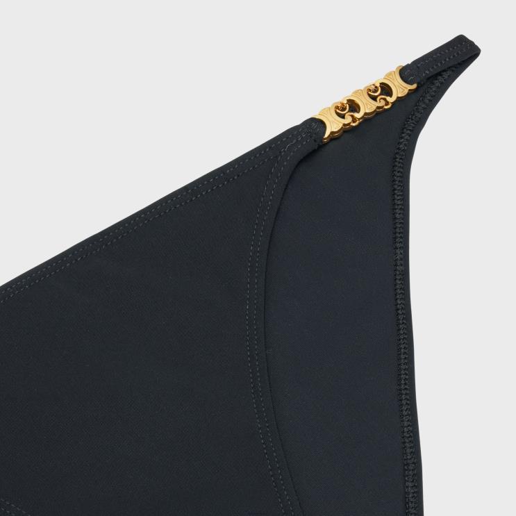 CELINE Black Triomphe Swimsuit Bottom in Matte Jersey R0ZNN899