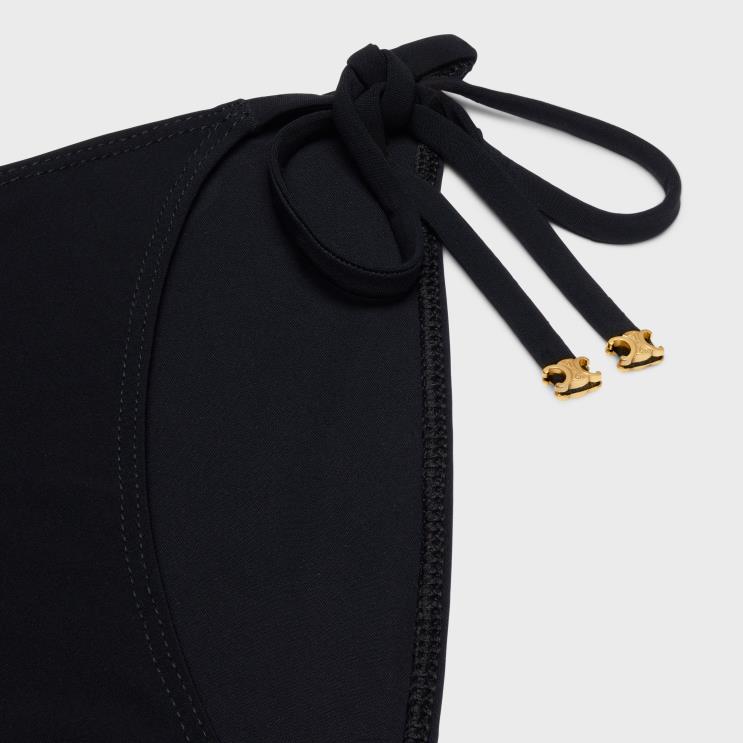CELINE Black Triomphe Swimsuit Bottom in Matte Jersey R0ZNN906