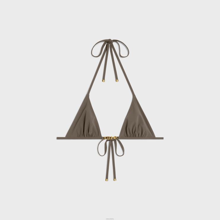 CELINE Olive Triangle Top in Matte Jersey R0ZNN900