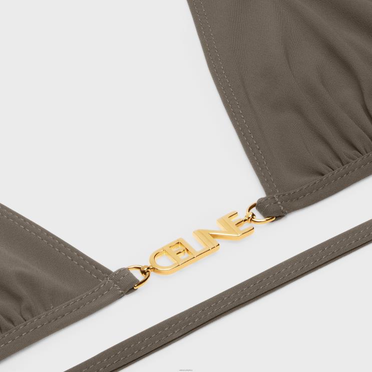 CELINE Olive Triangle Top in Matte Jersey R0ZNN900