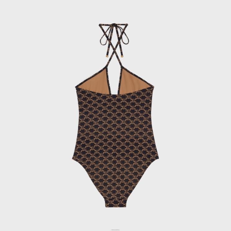 CELINE Toffee/Brown Swimsuit in Monogram Jersey R0ZNN897