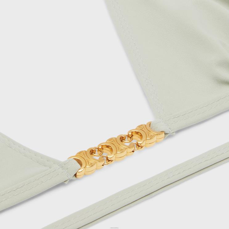 CELINE Vert Amande Triomphe Triangle Top in Matte Jersey R0ZNN907