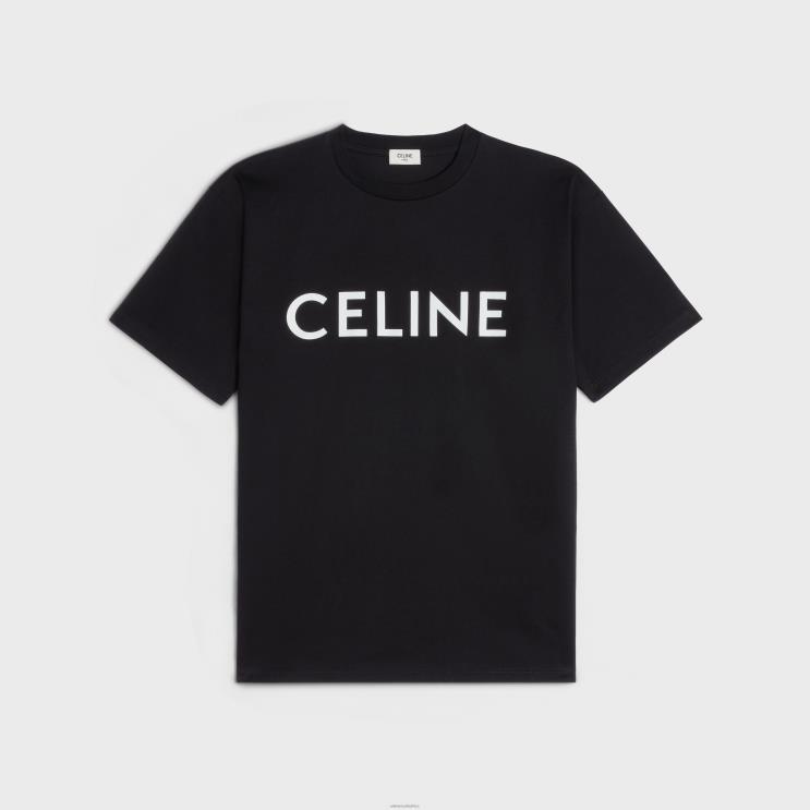 CELINE Black/White Loose T-Shirt in Cotton Jersey R0ZNN778