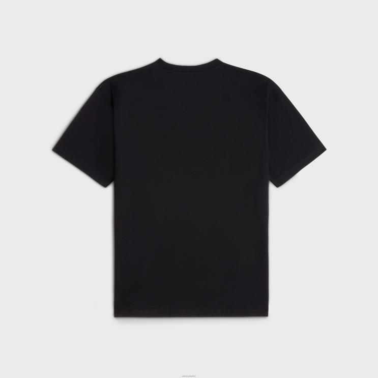 CELINE Black/White Loose T-Shirt in Cotton Jersey R0ZNN778