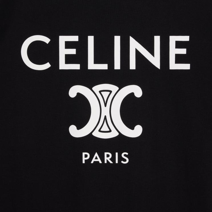 CELINE Black/White Paris T-Shirt in Cotton Jersey R0ZNN673