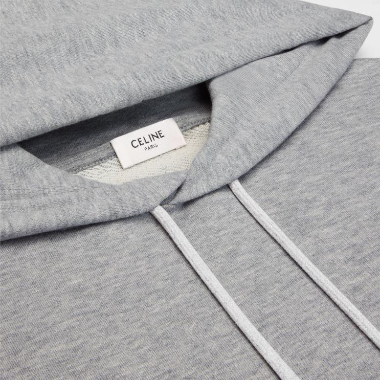 CELINE Grey/Off White Cotton/Cashmere Triomphe Hoodie R0ZNN781