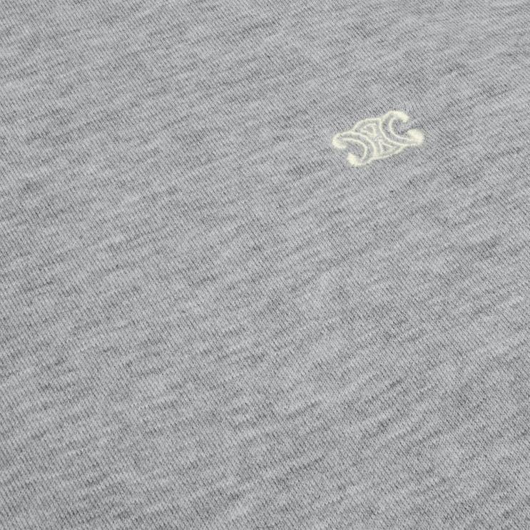 CELINE Grey/Off White Cotton/Cashmere Triomphe Hoodie R0ZNN781