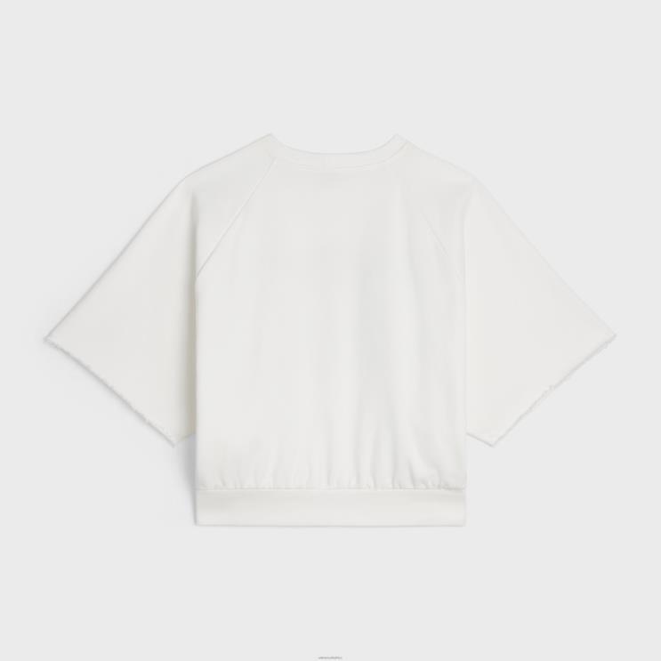 CELINE White/Red/Blue Triomphe Sweatshirt in Cotton Fleece R0ZNN782