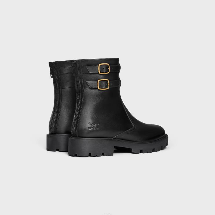 CELINE Black Margaret Double Buckle Zipped Boot in Calfskin R0ZNN952