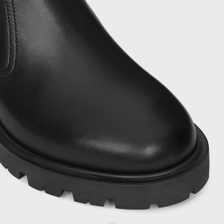 CELINE Black Margaret Double Buckle Zipped Boot in Calfskin R0ZNN952