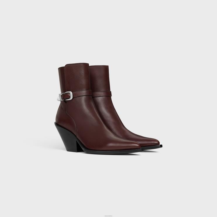 CELINE Dark Burgundy Jodhpur Boot Joan in Calfskin R0ZNN961