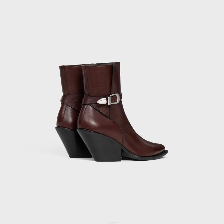 CELINE Dark Burgundy Jodhpur Boot Joan in Calfskin R0ZNN961