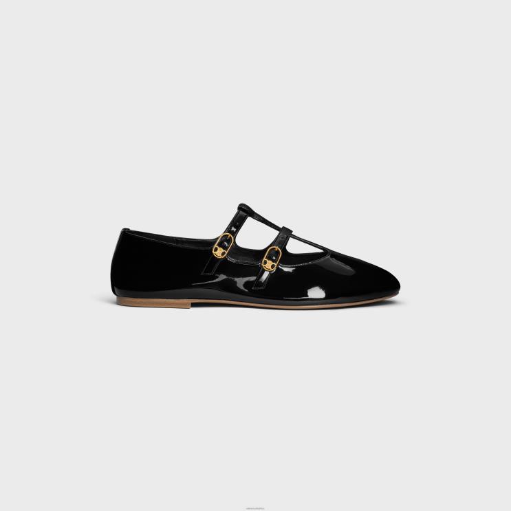 CELINE Black Les Ballerines Babies in Patent Calfskin R0ZNN972