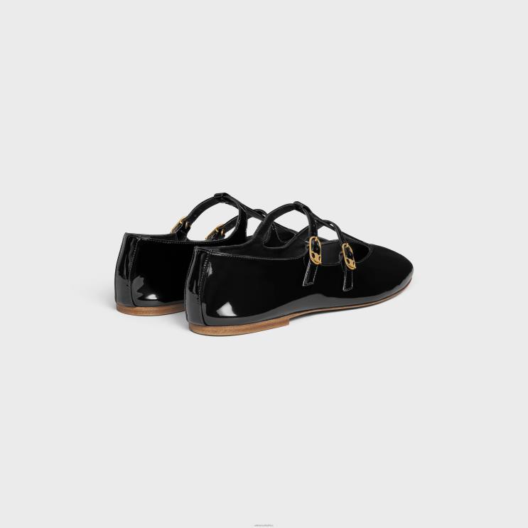 CELINE Black Les Ballerines Babies in Patent Calfskin R0ZNN972