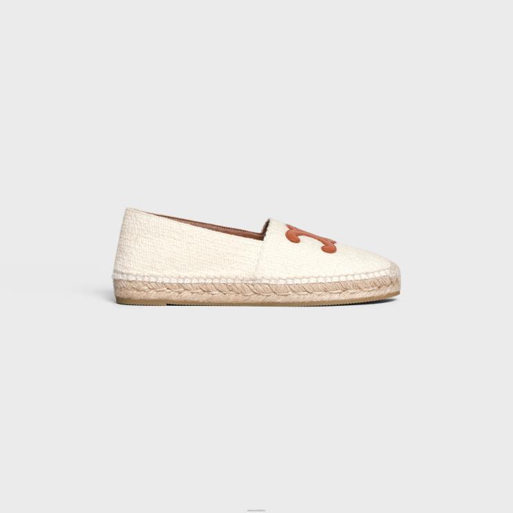 CELINE Cream Les Espadrilles in Tweed & Calfskin R0ZNN975