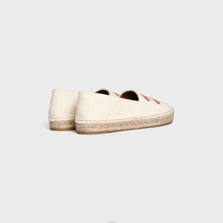 CELINE Cream Les Espadrilles in Tweed & Calfskin R0ZNN975