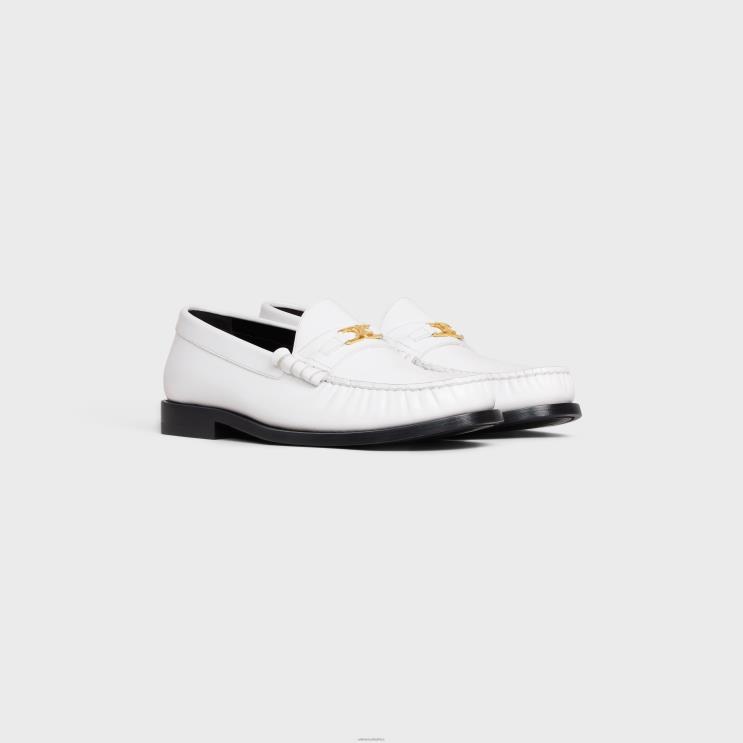 CELINE White Luco Loafer in Polished Bullskin R0ZNN967
