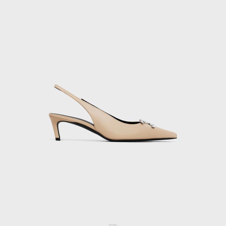 CELINE Beige Alma Triomphe Slingback in Lambskin R0ZNN919
